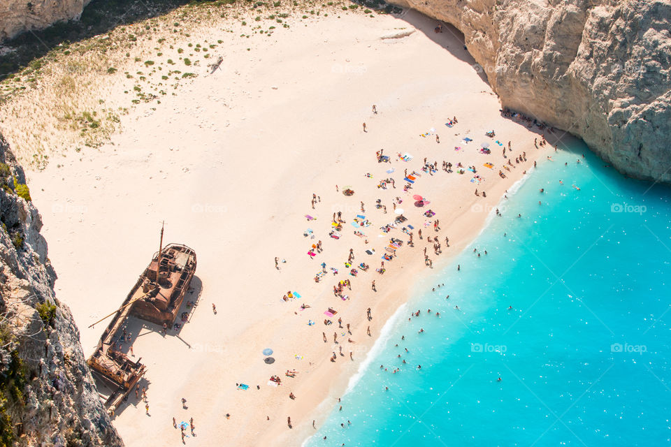 Famous Shipwreck Beach At Zakynthos Island Greece