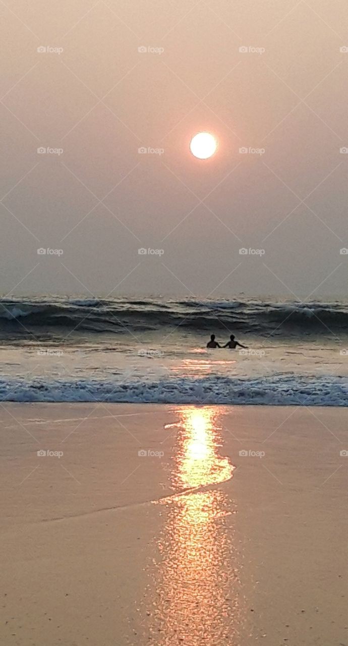 Sunset in Leela goa beach India