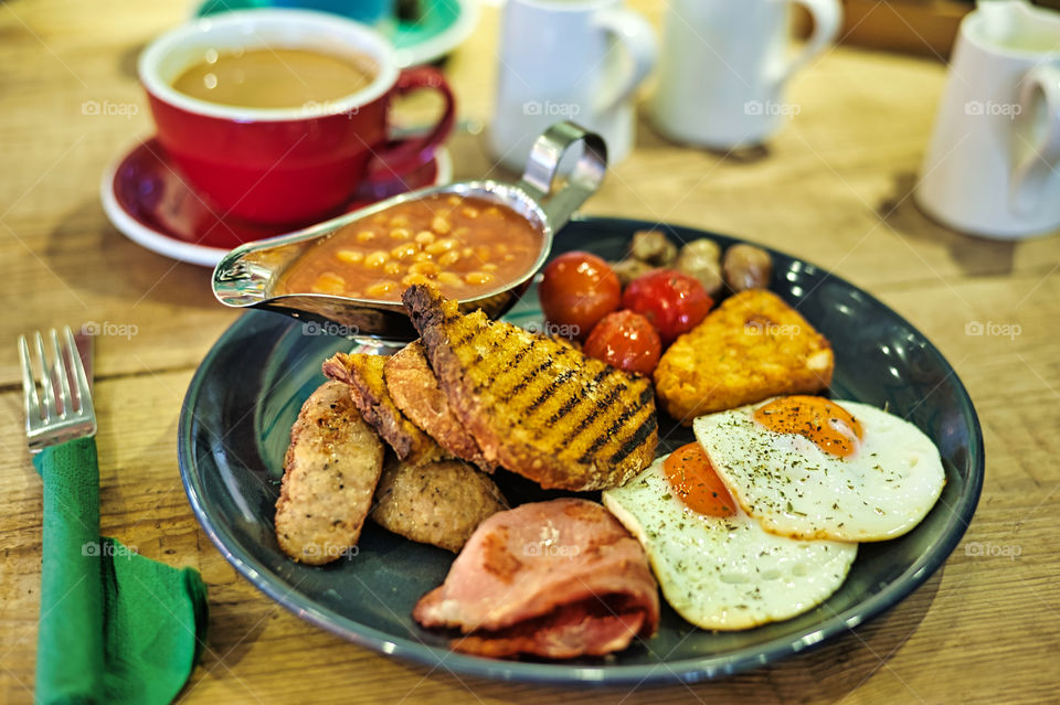 Full english breakfast. Greasy spoon.