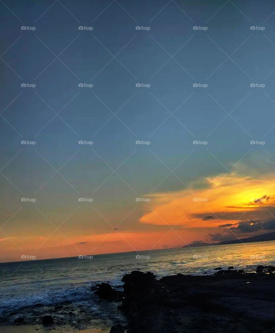 Sunset view on the beach
