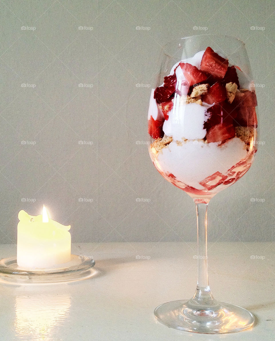 light glass cream candle by itdk92