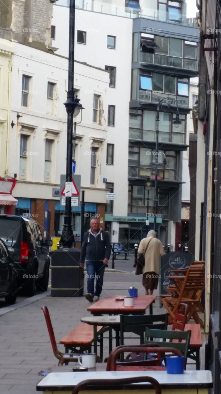 City, Street, People, Daylight, Police