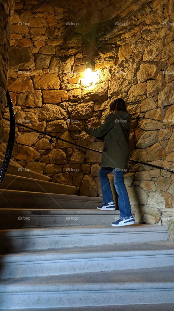 Stairs in Castle with Glowing Light