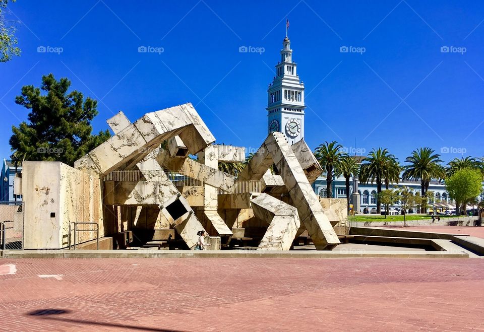 Crazy outdoor sculpture in a park near the San Francisco Ferry Building. 