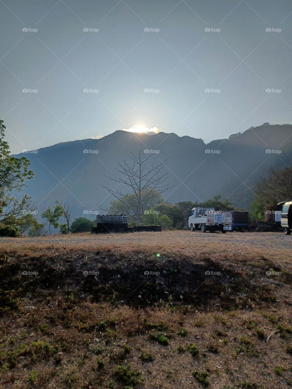 Sunny day -- Sunrise in the mountain