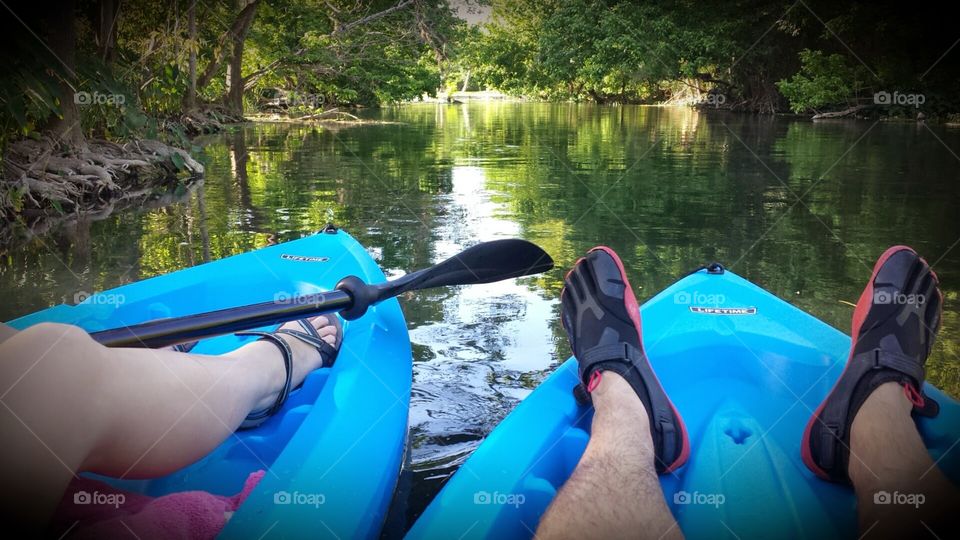 river kayaking. kayaking on San Marcos river