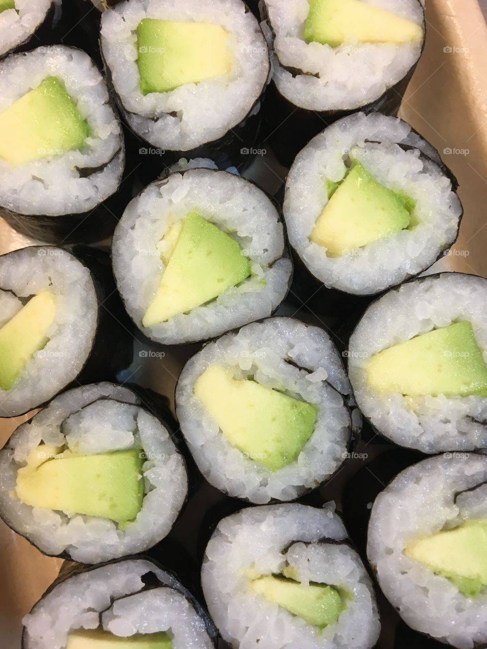 Avocado sushi roll breakfast