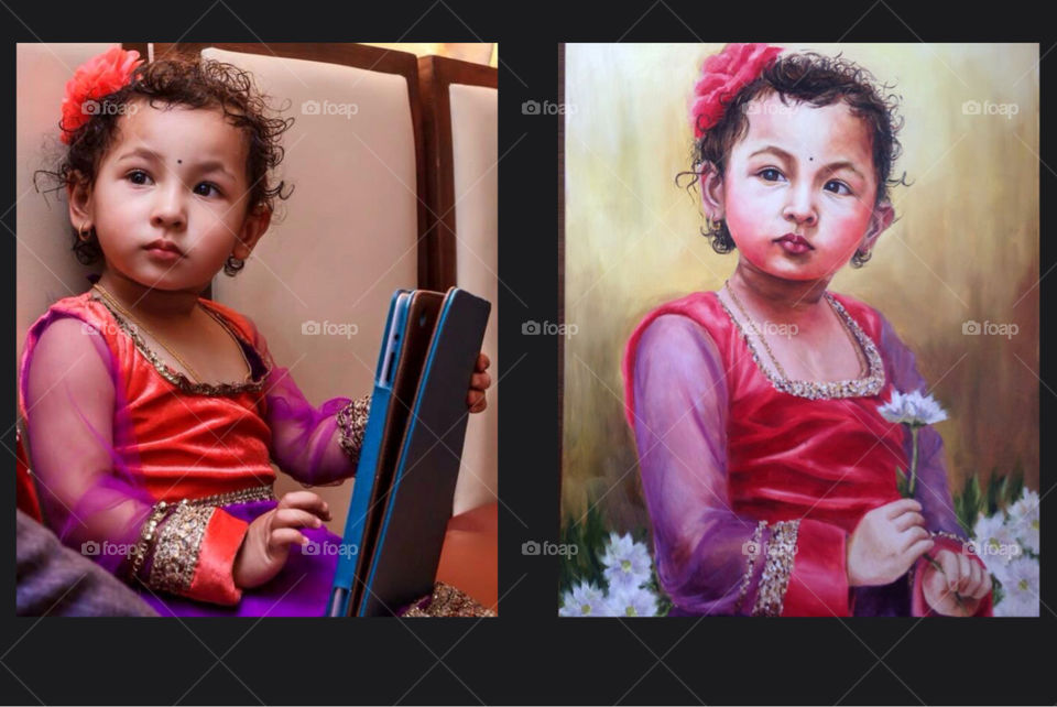 Child oil art