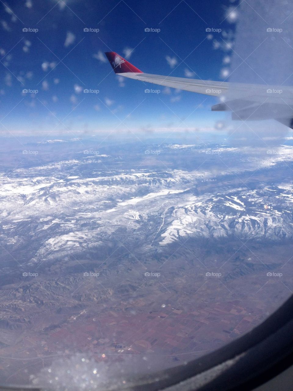 Aerial snowy mountains