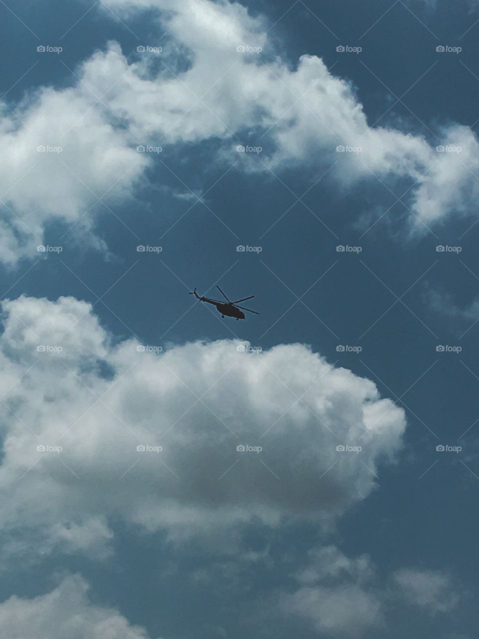 Helicopter in bluesky