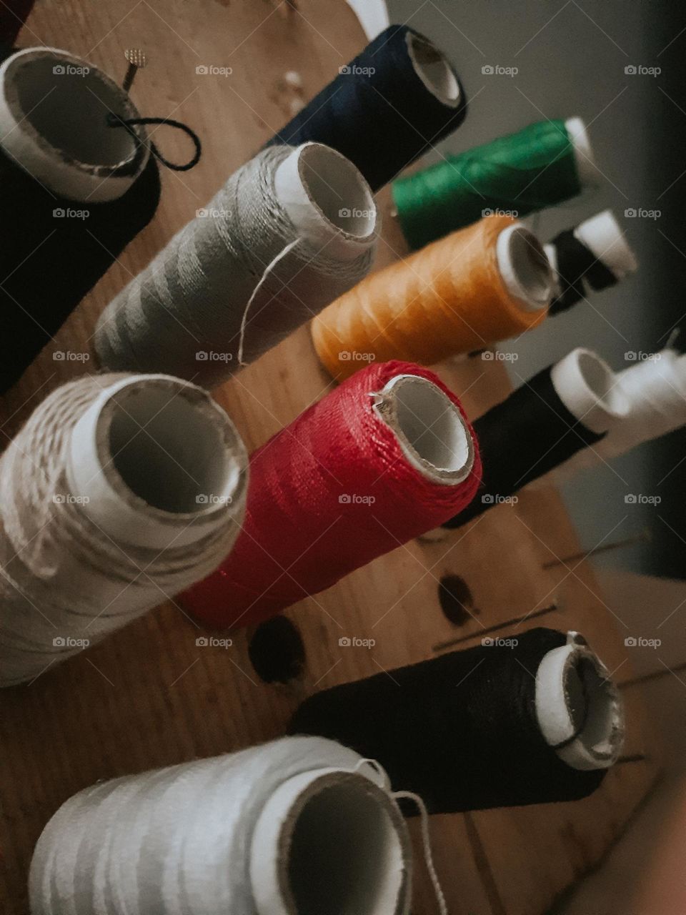 Colored threads for sewing