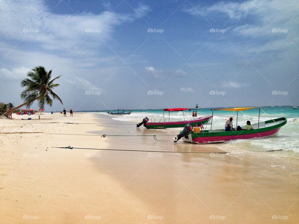 Sailboats in Paradise Beach, Mexico 
