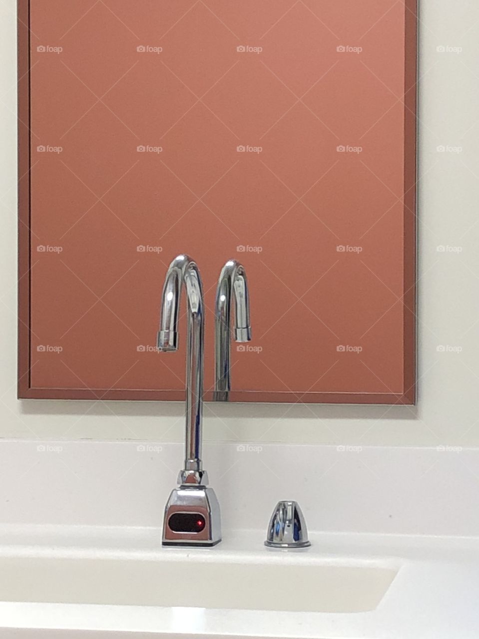 Reflection of a faucet