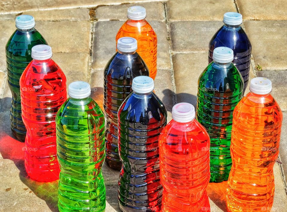 Colorful Bottles Of Juice