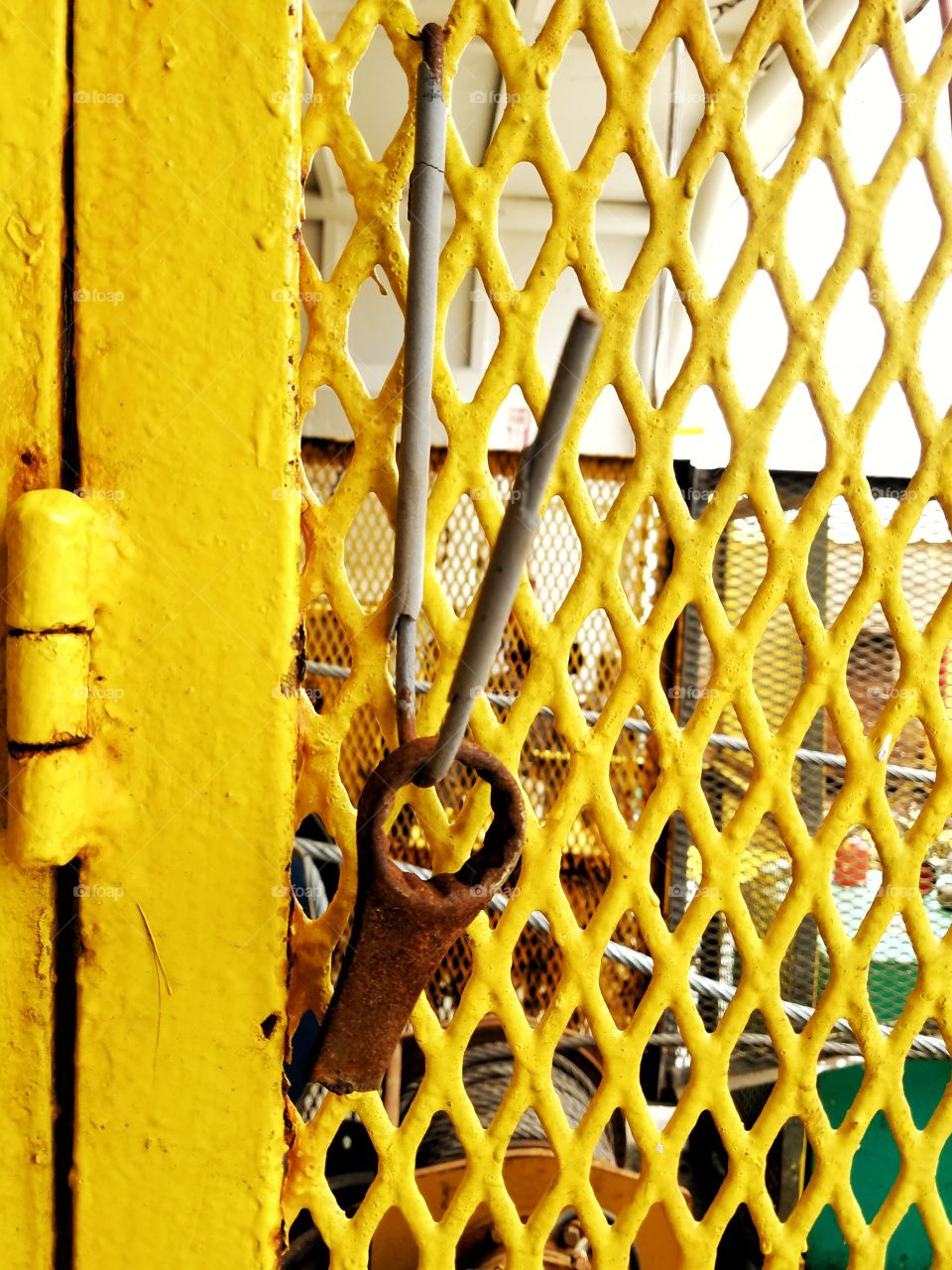 Yellow industrial cage