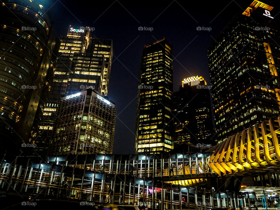 The artificial light to support a busy night life in the big city.