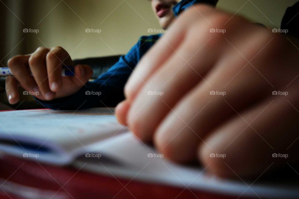 boy doing homework