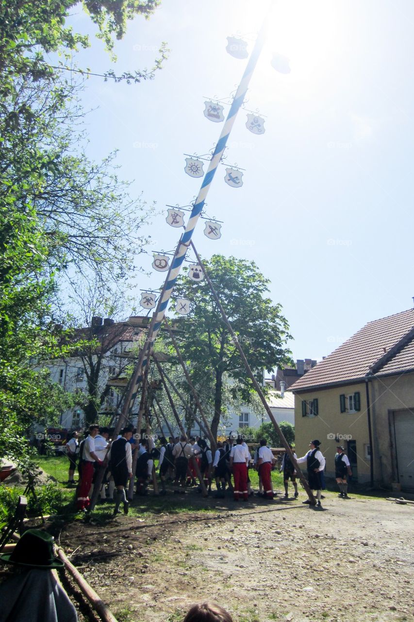 Raising the maypole