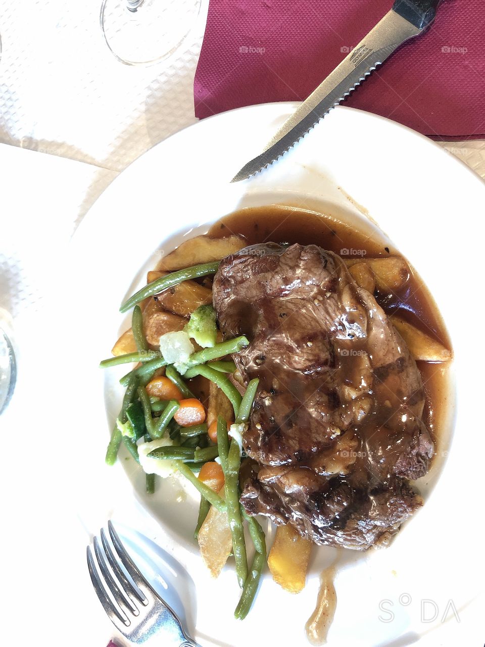 This steak doesn't look fancy, but it's delicious