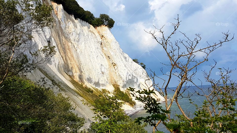 bright and imposing chalk cliff in the Baltic Sea