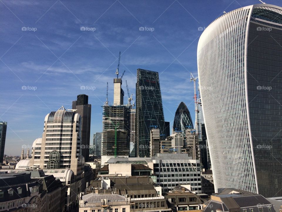 London City skyline nice sunny weather 
