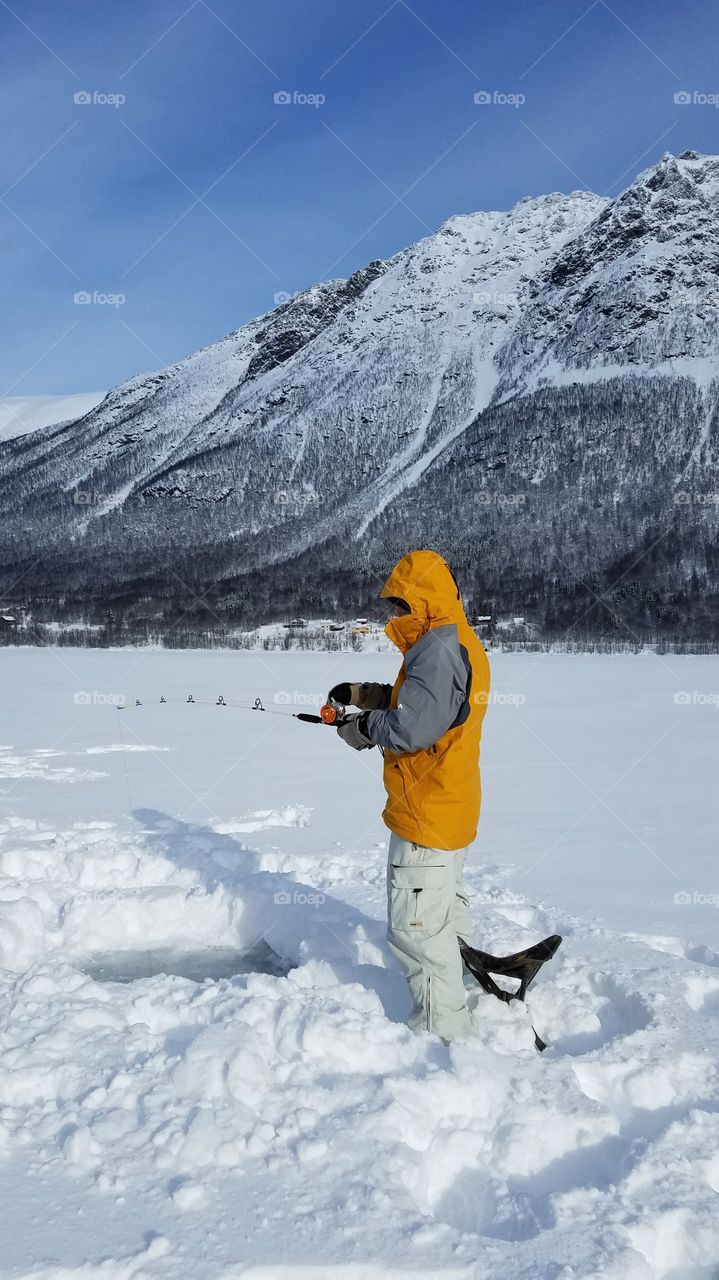 Winter ice fishing