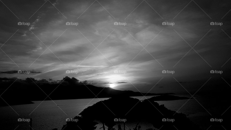 monochrome sunset