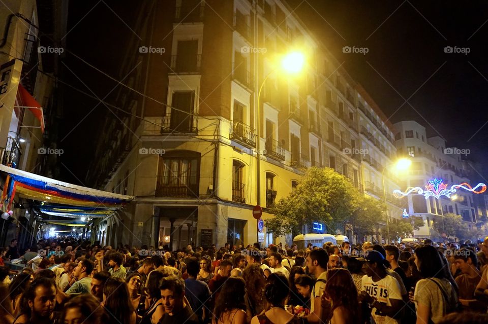 Block party in La Latina, Madrid, Spain 