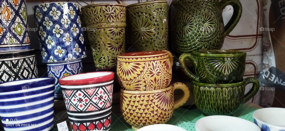 beautiful Moroccan pottery.