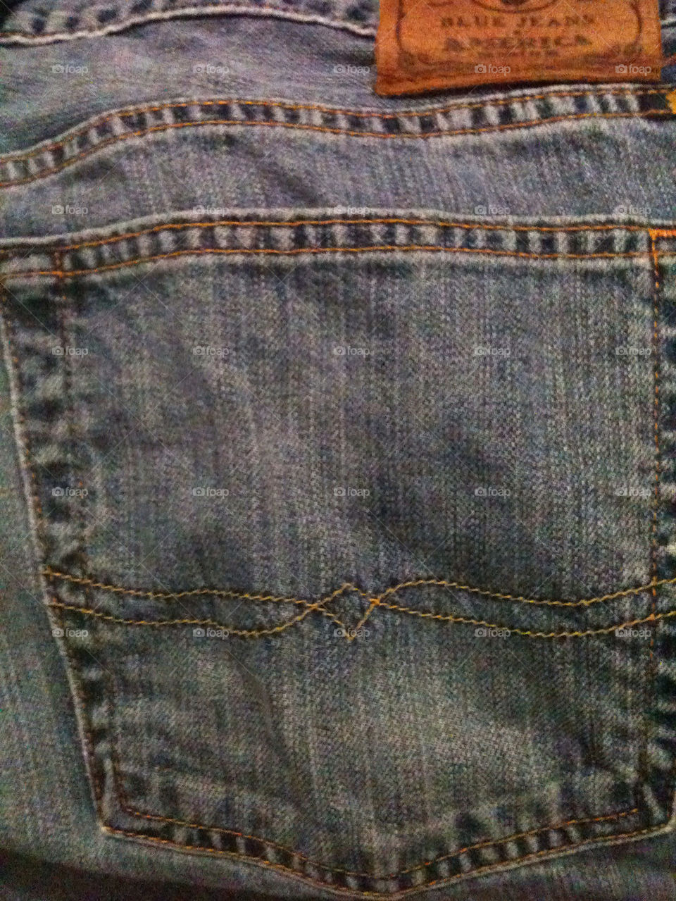Men's blue jean pocket