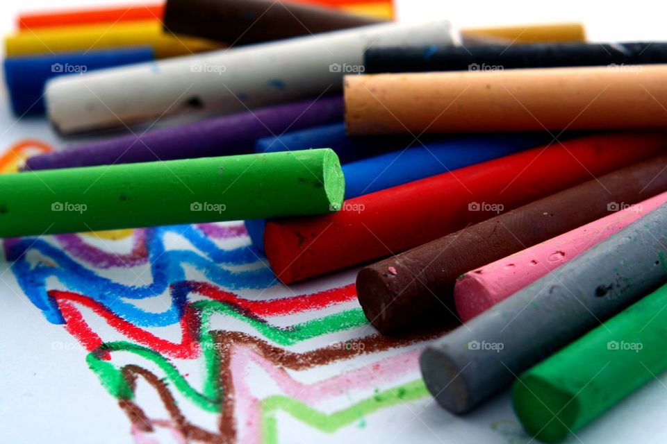 different colored pastels