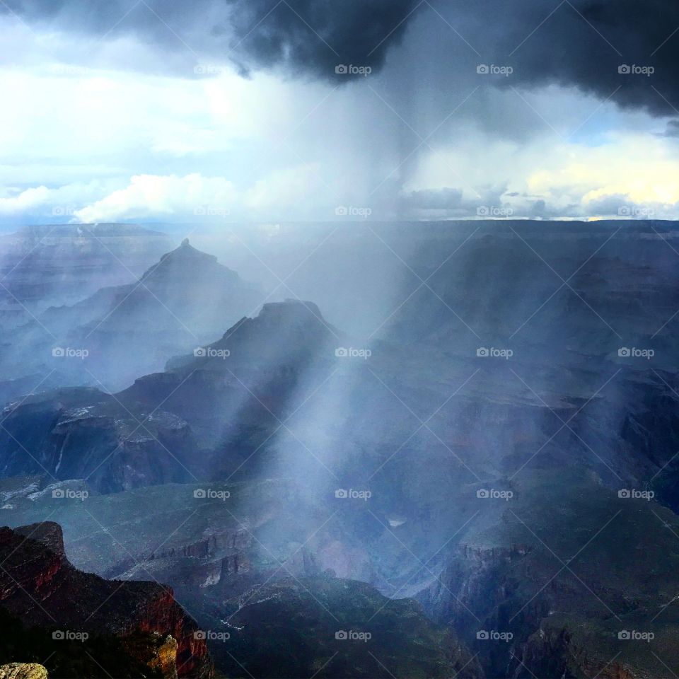 Rainy day at Arizonas Grand Canyon