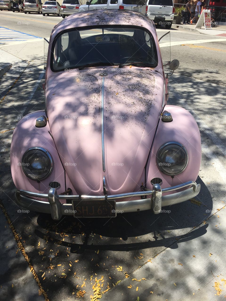 Pink vintage Volkswagen