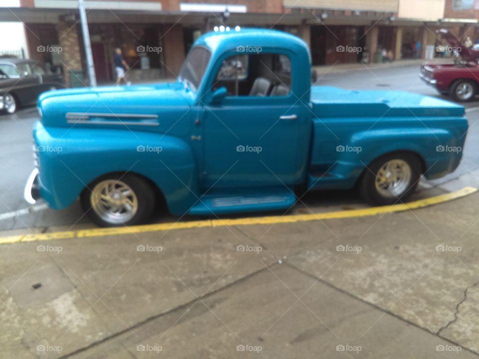 blue 1960era truck