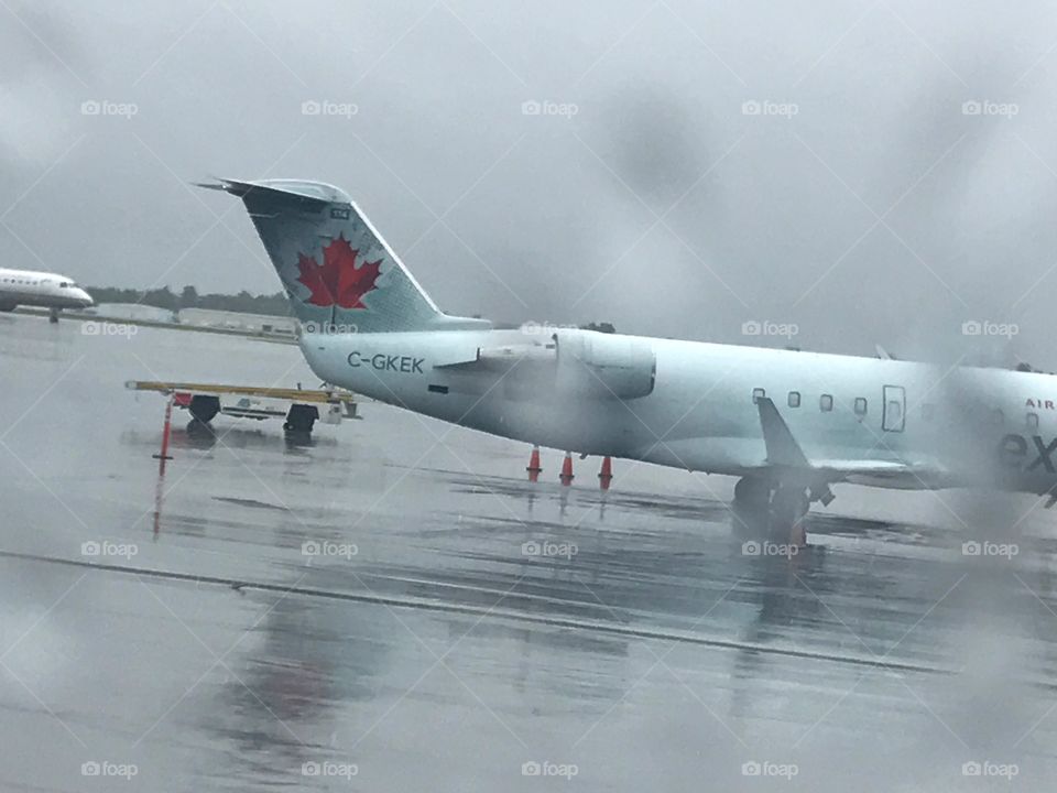 Air Canada aircraft on a tarmac 