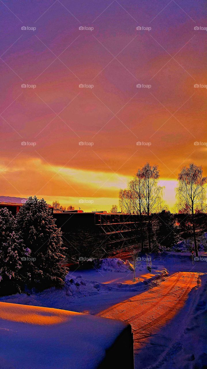 Beautiful sunset from the balcony