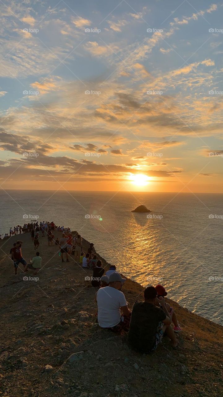 Watching a beautiful sunset 