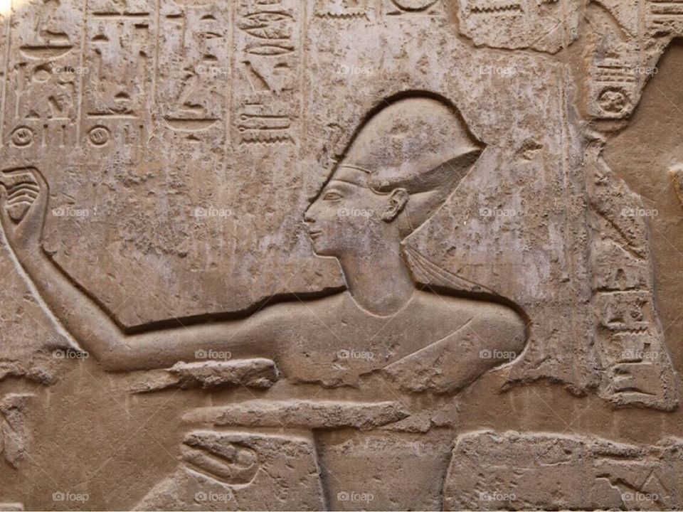 hieroglyphs wall in Luxor 