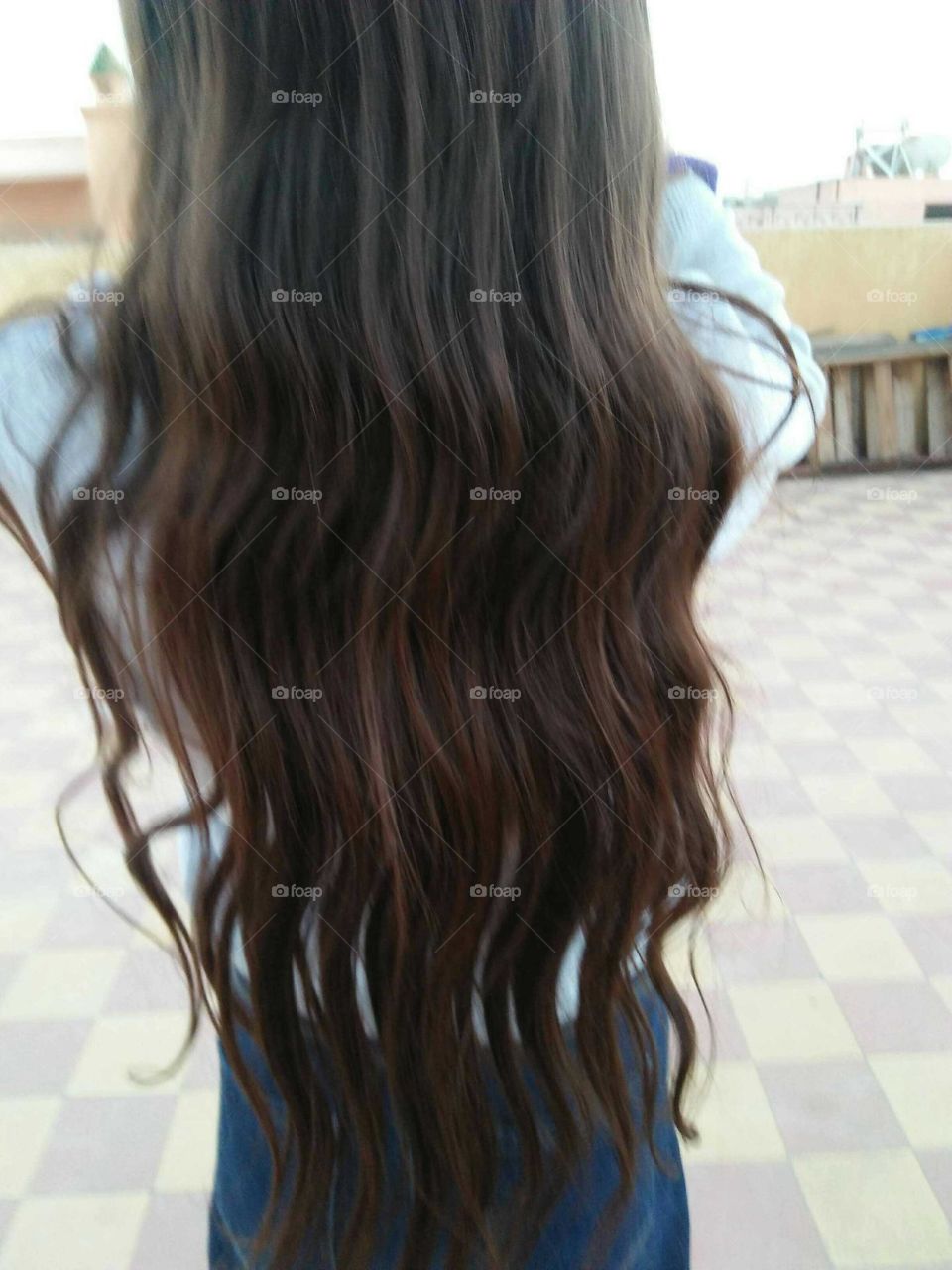 Beautiful hair of a young girl.