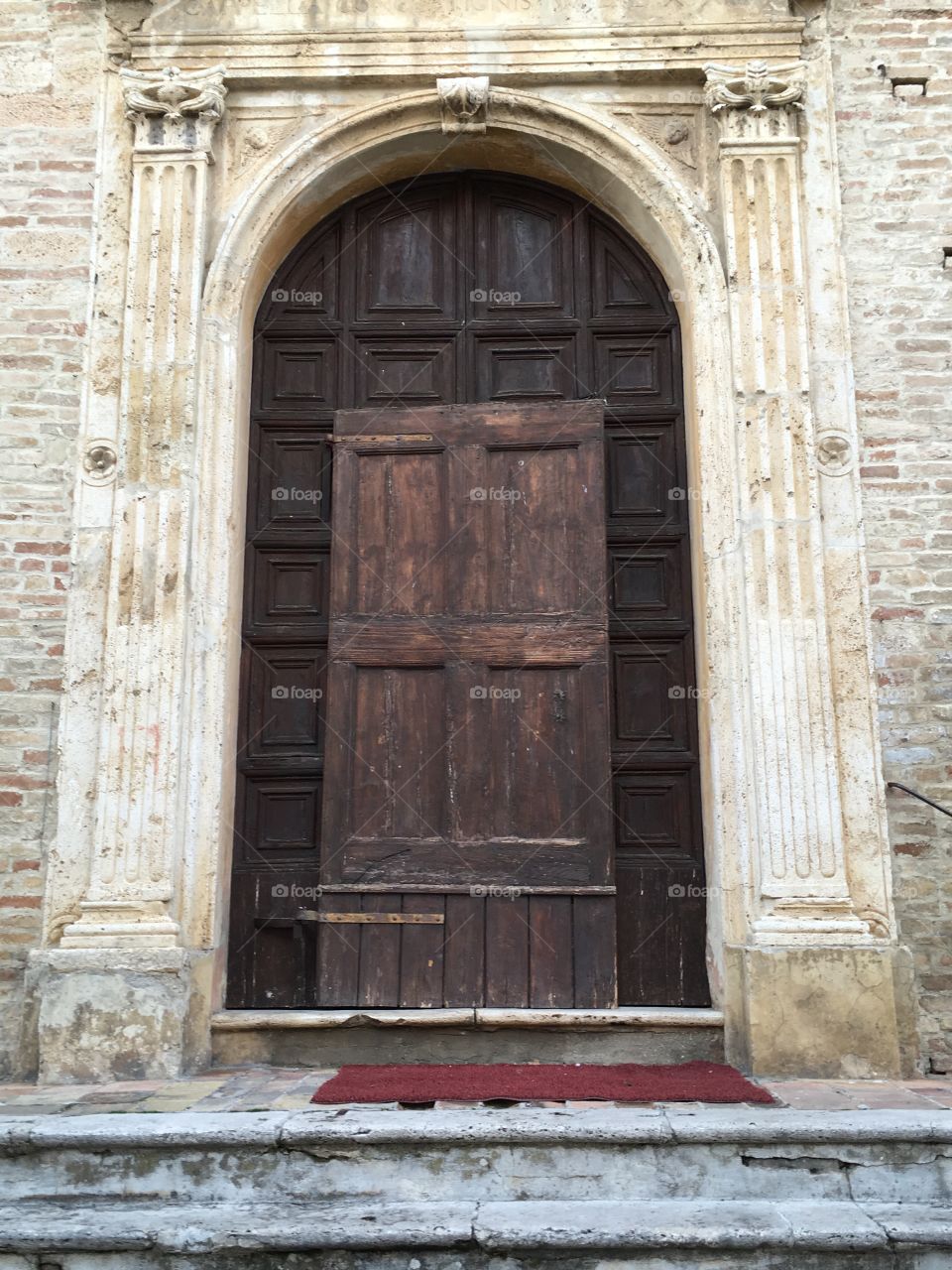 Church door, Offida, Italy