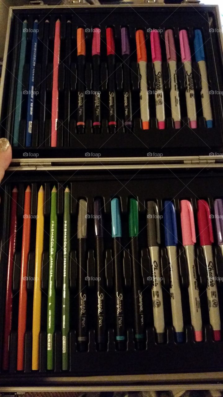 Treated myself to a variety of markers, pens, and pencils in a variety if colors from Sharpie and Prismacolor! Can't wait to ART with these!