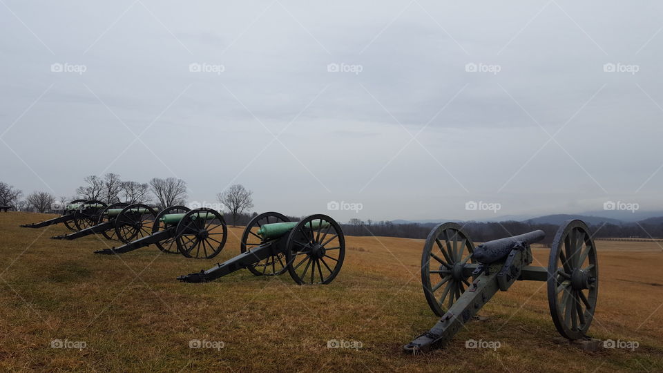 Cannons at the Harpers Ferry Civil War battlefield