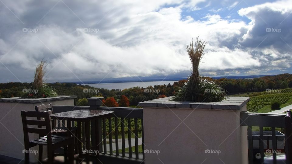 Chateau Chantal Winery,  Traverse City Michigan.  Beautiful scenery on a perfect fall day.