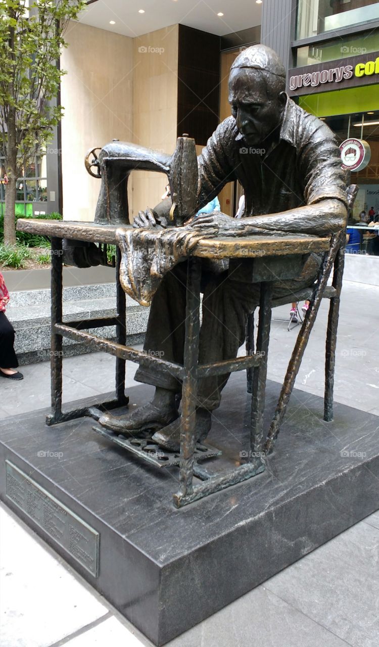 Bronze Statue in the Garment Center NYC