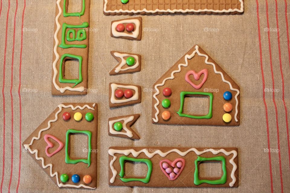 Christmas gingerbread house baking