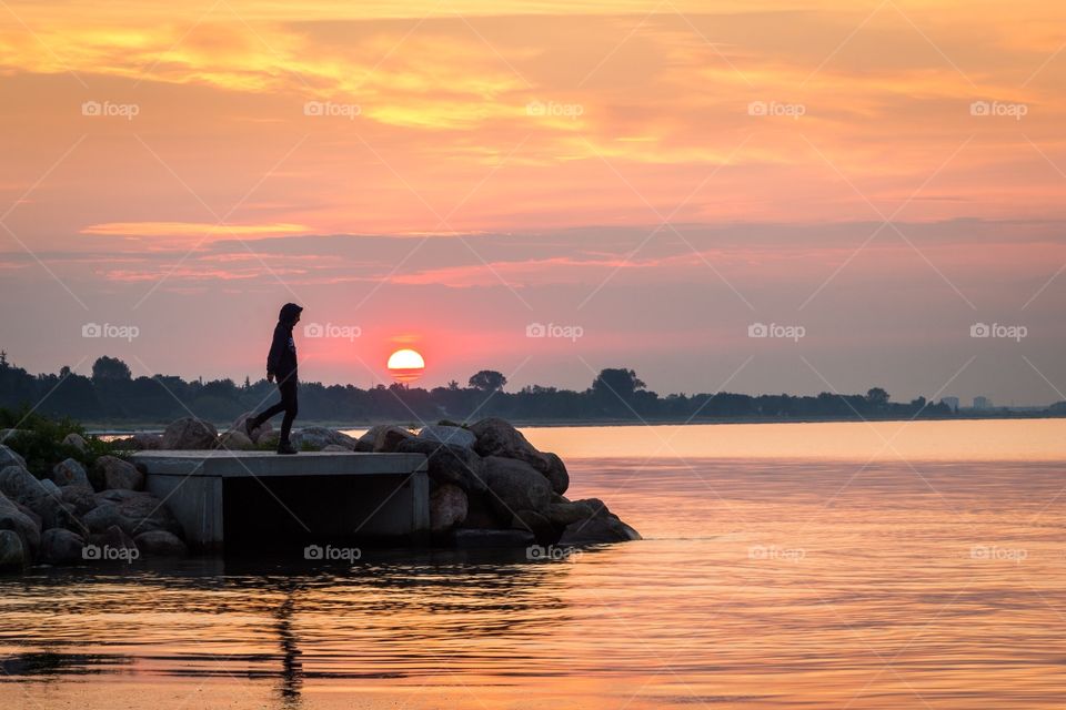 Water, Sunset, Dawn, Lake, Reflection