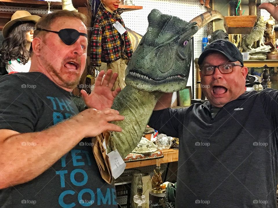 Fun with fake dinasaur 