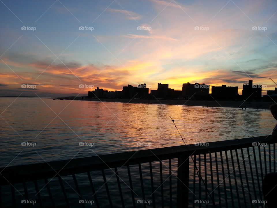 sunset in New York city. This is a picture of the sun setting in New York while I was there attending a wedding