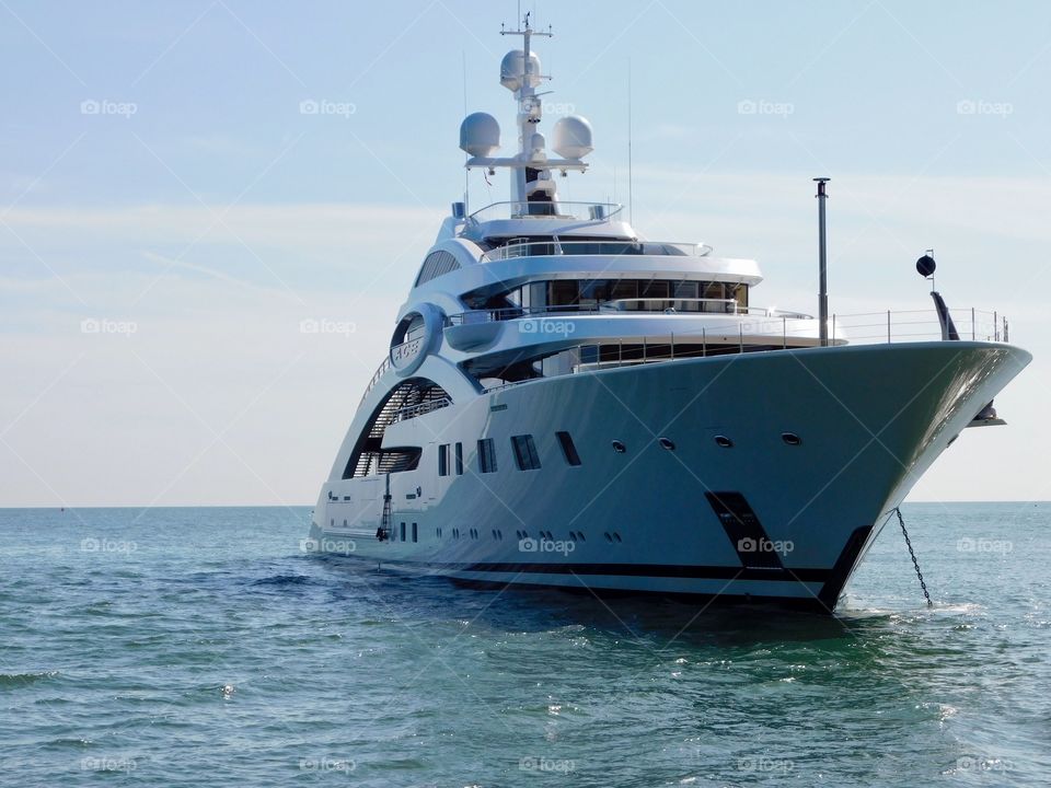 The Ace, Superyacht anchored at Dartmouth.