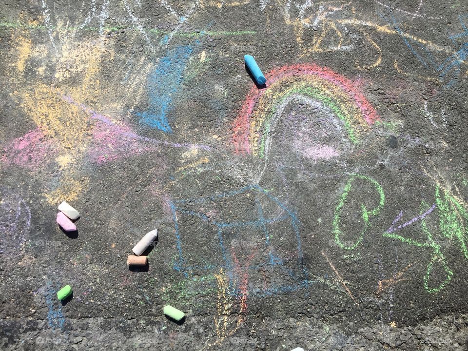 Kids chalk art